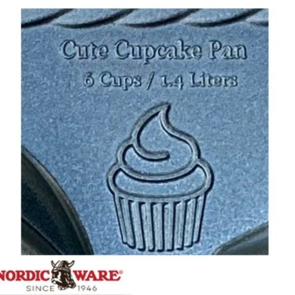 NORDIC WARE 6 Cup Commercial Cute Cupcake Pan cast aluminum New - Picture 5 of 6